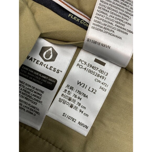 Levis Dockers Pants Mens 31x32 Flat Front Slim Fit Khaki Lux Cotton Flex Twill - Picture 8 of 10